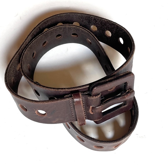 Vintage Gorgeous leather belt women Beautiful Brown - Picture 4 of 8